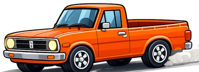 Clayton's old orange ute